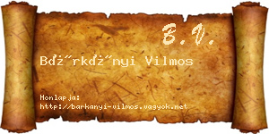Bárkányi Vilmos névjegykártya